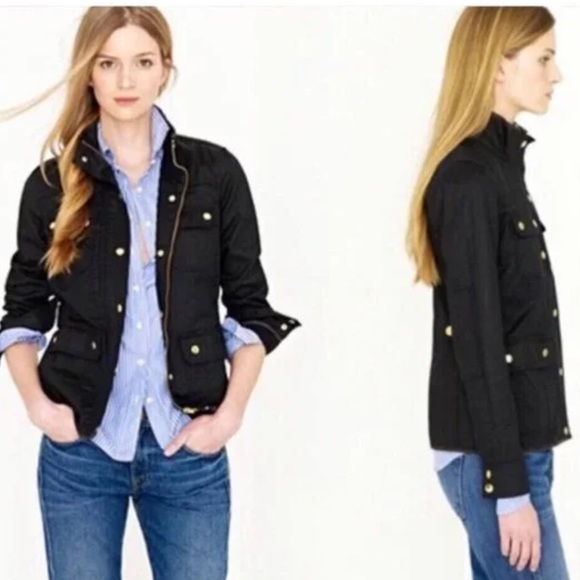Women's J. Crew Relaxed Boyfriend Field Utility Jacket Navy Blue, Small, VGUC - Picture 1 of 9